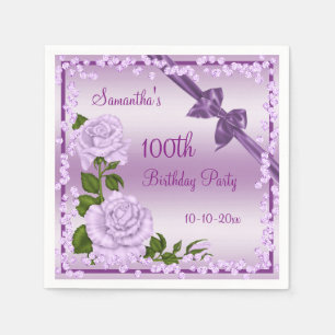 Lilac Blossom, Bows & Diamonds 100th Napkin