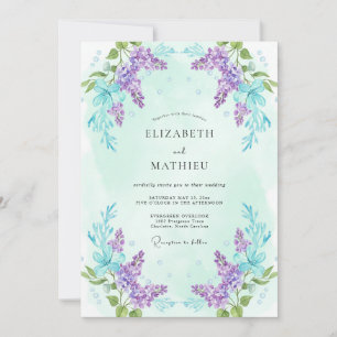 Lilac Blossom Romance Wedding Invitation