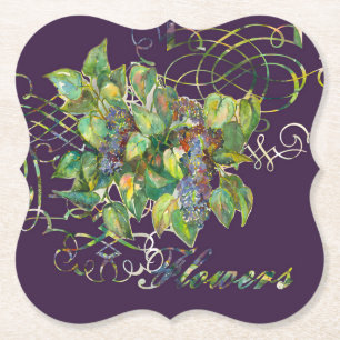 lilac blossoms paper coaster
