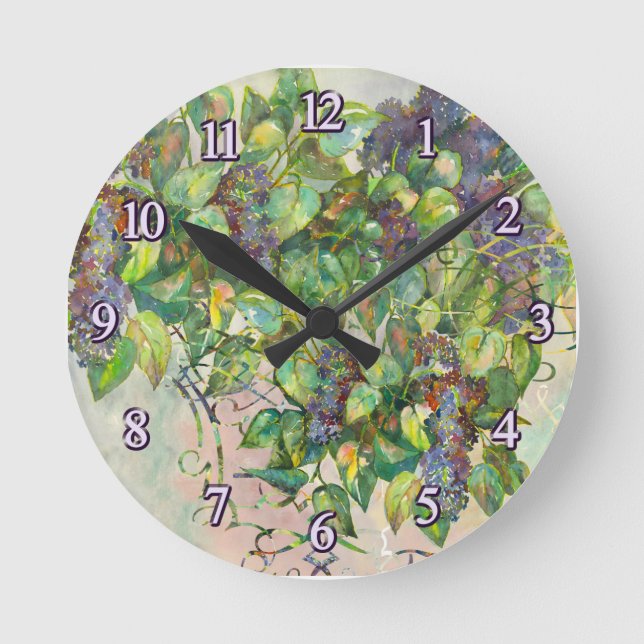 lilac blossoms Wall Clock (Front)