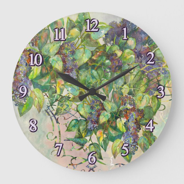 lilac blossoms Wall Clock (Front)