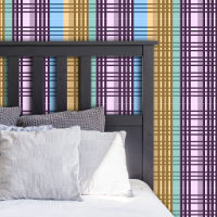 Lilac Blue Yellow Green Plaid Elegant Pattern