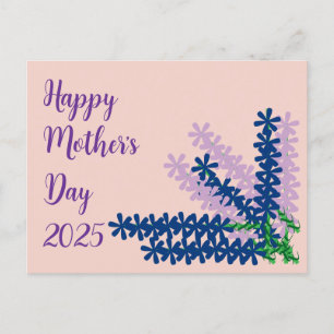 Lilac & Bluebonnet Floral Blush Pink Mother's Day Invitation Postcard