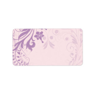 Lilac Blush Floral Wedding Blank Address Label