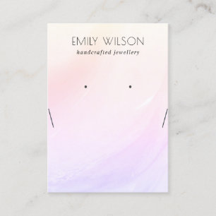 Lilac Blush Holographic Earring Necklace Display Business Card
