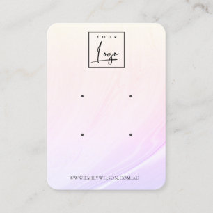 Lilac Blush Wave Hologram Logo 2 Earring Display Business Card