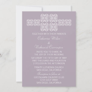 Lilac Bohemian Chic Wedding Invite