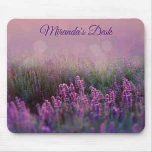 Lilac Bokeh Purple field of flowers  Mouse Pad