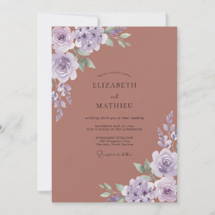 Lilac Botanical Blossom Wedding Invitation
