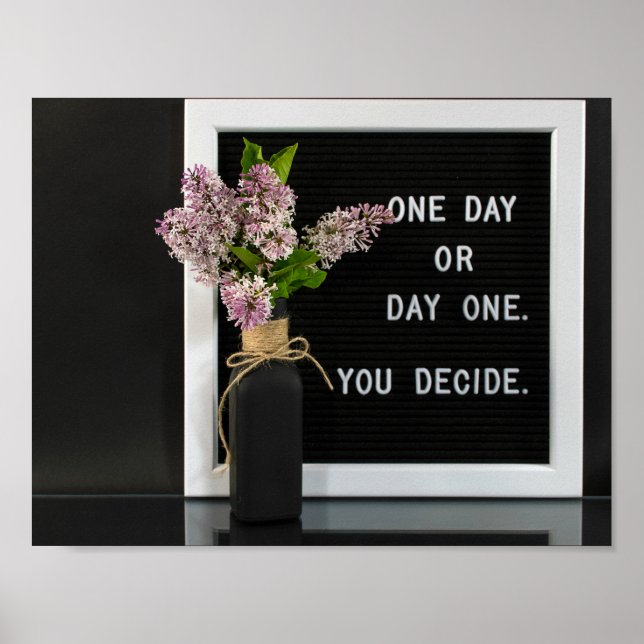 lilac bouquet with inspirational quote poster (Front)