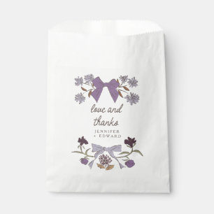 Lilac Bows and Blossoms Boho Wedding Favour Bag
