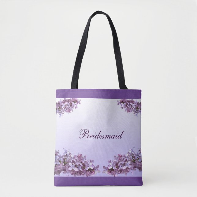 Lilac Bridesmaid Wedding Tote Bag (Front)