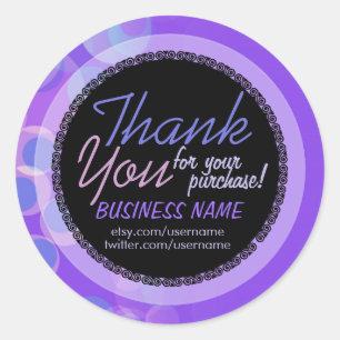 Lilac Bubbles Business Thank You Sticker