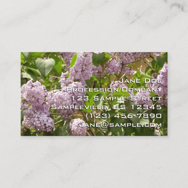 Lilac Bush Beautiful Purple Spring Flowers Business Card (Front)