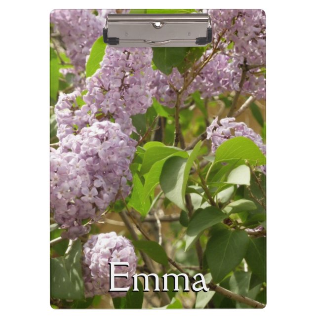Lilac Bush Beautiful Purple Spring Flowers Clipboard (Front)