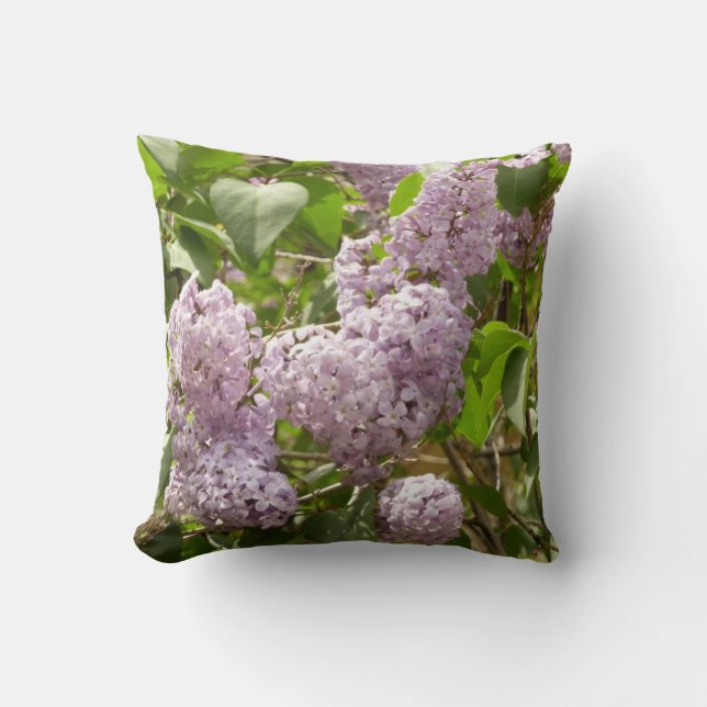 Lilac Bush Beautiful Purple Spring Flowers Cushion (Front)