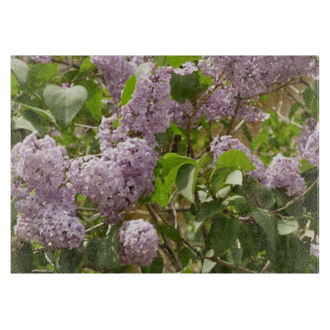 Lilac Bush Beautiful Purple Spring Flowers Cutting Board (Front)