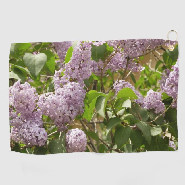 Lilac Bush Beautiful Purple Spring Flowers Golf Towel (Horizontal)