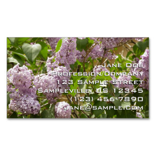 Lilac Bush Beautiful Purple Spring Flowers Magnetic Business Card