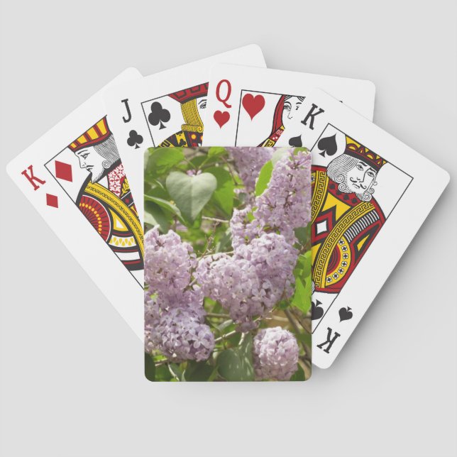 Lilac Bush Beautiful Purple Spring Flowers Playing Cards (Back)