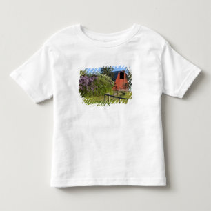Lilac bushes in bloom and magpies in the trees toddler T-Shirt