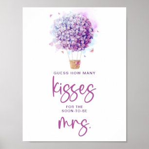 Lilac Butterflies How Many Kisses For The Bride Poster