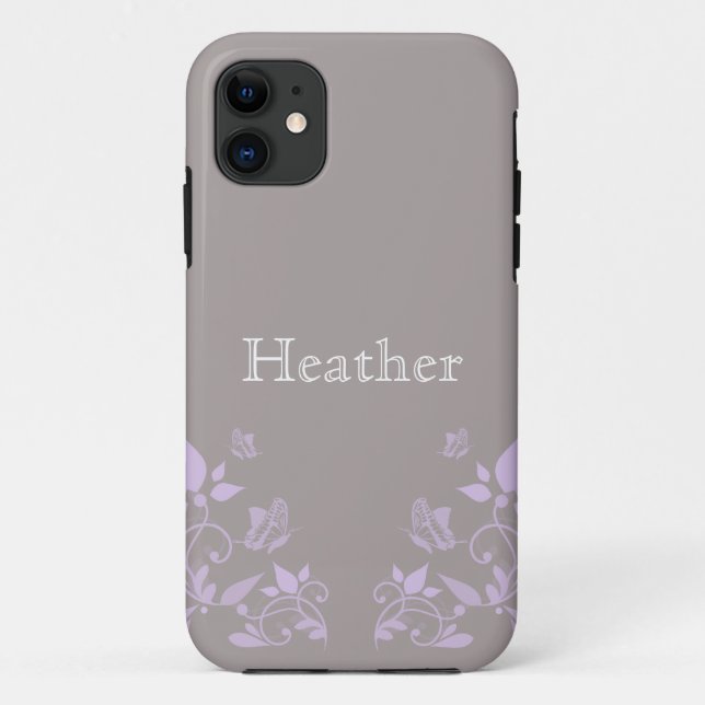 Lilac Butterfly Floral BT iPhone 5 Case (Back)