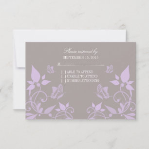 Lilac Butterfly Floral Response Card