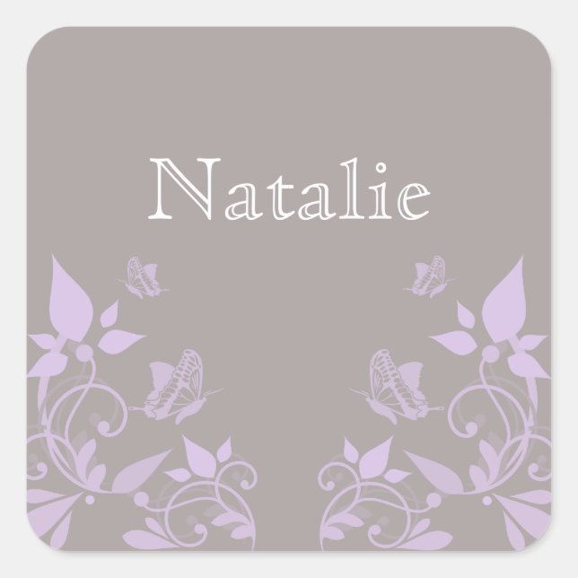 Lilac Butterfly Floral Stickers (Front)