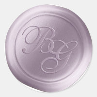 Lilac Calligraphy Monogram Wax Seal Stickers