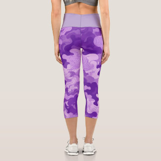 Lilac camo pattern  capri leggings