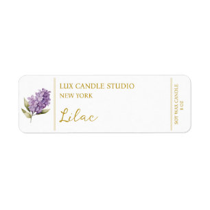 Lilac Candle Label Return Address Label