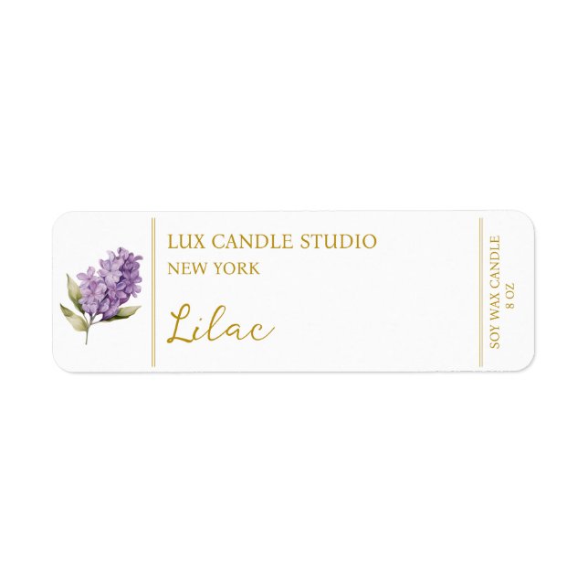 Lilac Candle Label Return Address Label (Front)