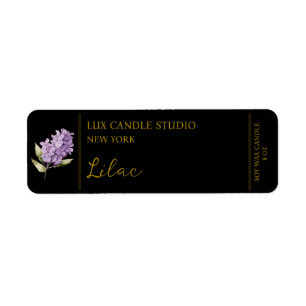 Lilac Candle Label Return Address Label