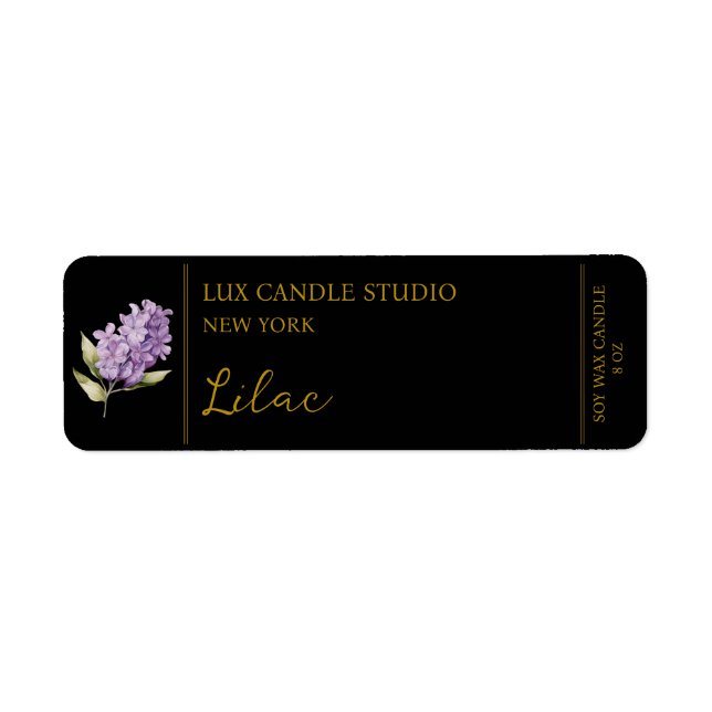 Lilac Candle Label Return Address Label (Front)