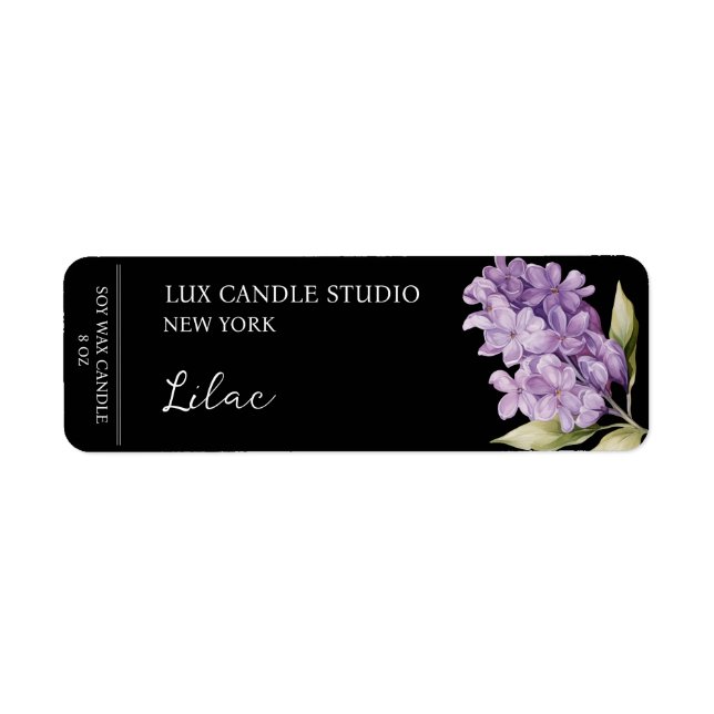 Lilac Candle Label Return Address Label (Front)