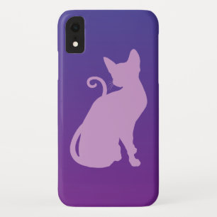 Lilac Cat on Purple iPhone XR Case