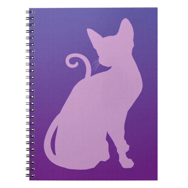 Lilac Cat on Purple Notebook (Front)
