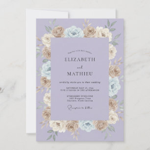Lilac Champagne Bloom Wedding Invitation