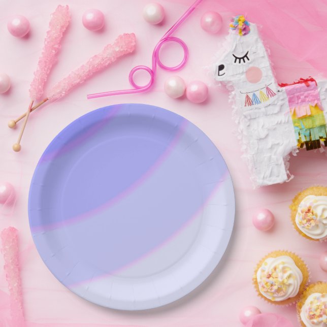 Lilac Circular Swirls ombre  Paper Plate (Party)