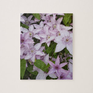 lilac ,clematis, beautiful, flower,lilac flower, jigsaw puzzle
