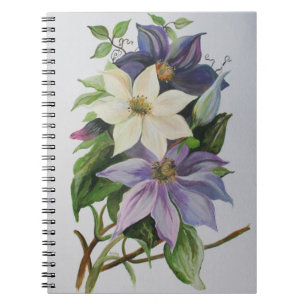 Lilac Clematis Vine Acrylic Painting Notebook
