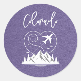 Lilac Colorado Passport  Classic Round Sticker