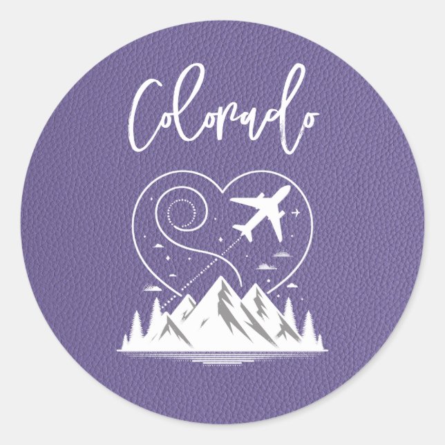 Lilac Colorado Passport  Classic Round Sticker (Front)
