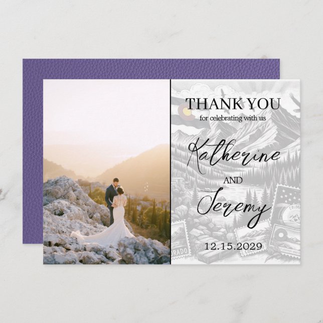Lilac Colorado Passport Thank You Card (Front/Back)