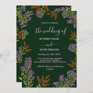 Lilac Colorful Wildflower Botanical Wedding Invitation