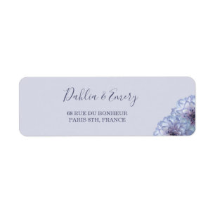 Lilac Dahlia Flowers Wedding Address Label Return Address Label