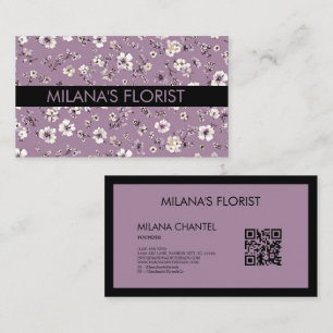 Lilac Daisy Modern Trendy Flower Florist Business Card