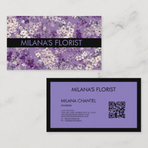 Lilac Daisy Modern Trendy Flower Florist Business Card