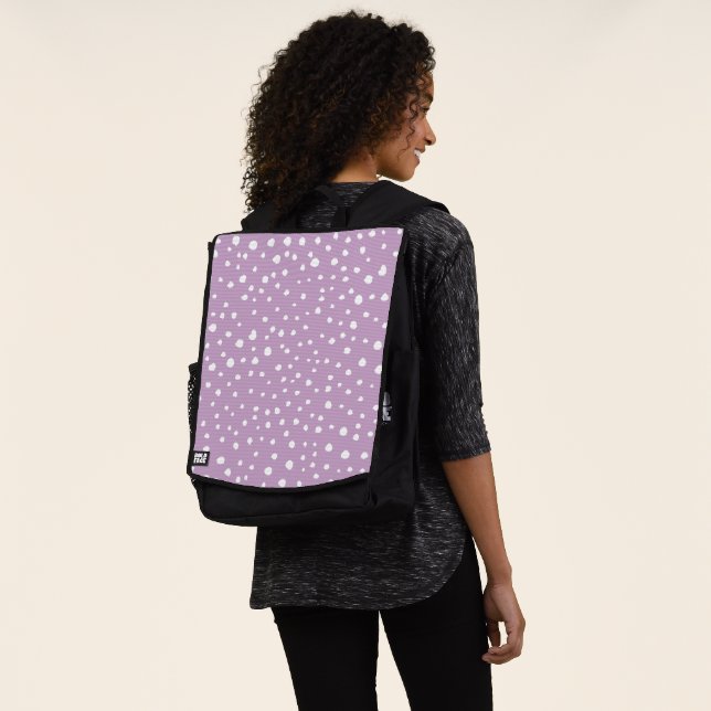 Lilac Dalmatian Spots, Dalmatian Dots, Dotted Backpack (Worn)